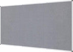 VIZ-PRO Large Fabric Bulletin Board/Foldable Notice Board Felt Gray, 96 X 48 Inches, Silver Aluminium Frame