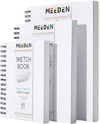 MEEDEN 8"x10" Sketchbook Paper Pad: 122lb/180gsm Spiral Bound Art Sketch Book with DIY Cover for Artists Adults - 60 Sheets Heavy Weight Hardcover Sketch Drawing Paper for Painting Sketching Writing