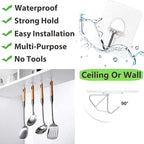 Adhesive Hooks for Hanging Heavy Duty Wall Hooks Self Adhesive Towel Coat Hooks Waterproof Transparent Hook for Bathroom Shower Kitchen Keys Door Outdoor Home Improvement Utility Hook 12 Pack