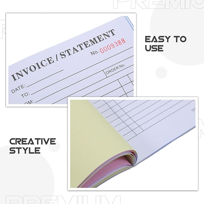 Generic 2pcs Invoice Book for Small Business: 8.25" X 5.7" Estimate Book - Mobile Mechanic Receipt Sheets Order Receipt Paper (60 Sheet Per Piece)