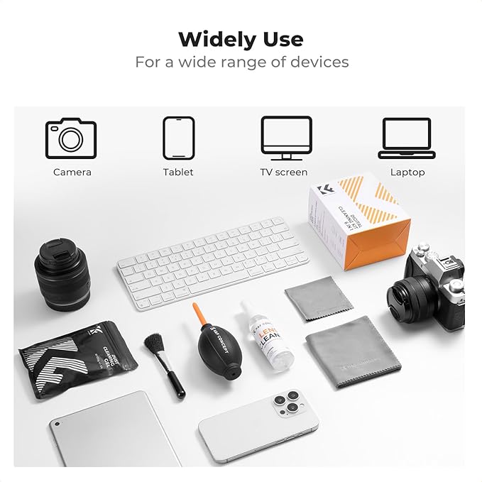 K&F CONCEPT 6-in-1 Laptop Computer Keyboard Cleaner - Screen Cleaning Kit All-in-One with Gel & Spray Solution for MacBook and Other Computers