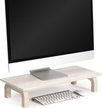 Anji Mountain Monitor Stand - Desktop Organizer & Laptop Riser, Ergonomic Monitor Riser, Space-Saving Monitor Stand for Desk, Durable Construction, Easy Assembly, Ideal for Home & Office,White Wash