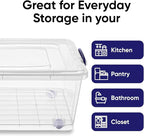 Superio Storage Bins with Lids, Clear Plastic Containers for Organizing, Stackable Totes, BPA Free, Odor Free, Organizer Boxes for Home, and Dorm (4 Pack, 42 Quart)