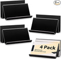 4 Pack 3x5 Index Card Display Holder Acrylic Cards Holder Stand Acrylic Business Card Holders Name Card Organizer Postcard Stand Display 200 Capacity for Studying Supplies No Card (Black, 4 Pack)
