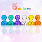 60PCS Colorful Strong Magnetic Push Pin Magnets, 6 Assorted Color for Office, Classroom, Kitchen Home and School, Map Magnets, Whiteboard Magnet