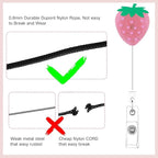 2Pcs Funny Strawberry Badge Reel Retractable for Nurse, Doctor, Medical Worker Nursing Student | Cute Pediatric Nurse ID Name Badge Holder 24” Durable Nylon Retractable Cord with Alligator Clip