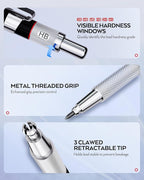 Nicpro 37PCS Art Mechanical Pencil Set, 4PCS Metal Drafting Pencil 0.3mm, 0.5 mm, 0.7 mm, 0.9 mm & 2PCS 2mm Lead Holder (6B 4B 2B HB 2H 4H Colors) For Sketching Drawing With 23 Tube Lead Refills Case