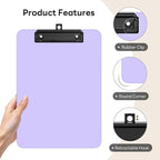 Zoenley A4 Plastic Clipboard Set of 12, Light Colorful 12.5 x 9 Letter Size for Classroom, Students, Teacher, Nurse, 8.5 x 11 Clip Board with Low Profile Black Clip, Office & School Supplies