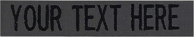 Custom Uniform Name Tapes Solid Colors. Made in The U.S.A. Ships Under 24 Hours. Charcoal Gray Fabric, 4 Inch Hook Fastener (Uniform Ready Fastener)