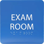 ADA CENTRAL SIGNS - 6" X6" Exam Room Sign - ADA Compliant Tactile Graphics Grade 2 Braille Text Acrylic Wall Signs - Educational Institution Directional Assistance Test Center Door Sign for Schools