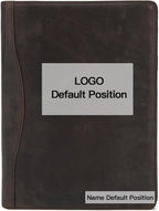 Geslun Personalized Genuine Leather 3 Ring Binder, Custom Engraved 8.5 x 11 Letter Size Folio with Pen Holder, Soft Notebook Portfolio Cover, Notepad Padfolio Organizer for Meeting, Dark Khaki