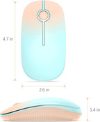 VssoPlor Wireless Mouse, 2.4G Slim Portable Computer Mice with Nano Receiver for Notebook, PC, Laptop, Computer (Orange to Green)