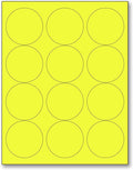 NextDayLabels - 8-1/2 x 11 Neon Color High Light Fluorescent Labels for Laser & Inkjet Printer (Yellow Fluorescent, 2.5" Round - 12 Per Page | 300 Labels)