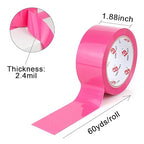 BOMEI PACK Heavy Duty 6 Rolls Colored Moving Tape with Dispenser 1.88 Inch x 60 Yard, Pink Packaging Tape 2.4 mil Packing Tape for Shipping, Moving, Mailing & Storage