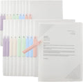 INDKOPVA Plastic Report Covers,20Pcs File Folders Letter A4 Sheet Size, Clear Front Report Covers for Documents Presentation Office School Home Organizer Binder (Plain Color, 20PCS）
