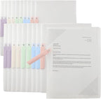INDKOPVA Plastic Report Covers,20Pcs File Folders Letter A4 Sheet Size, Clear Front Report Covers for Documents Presentation Office School Home Organizer Binder (Plain Color, 20PCS）