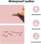 PU Leather Desk Pad Protector Gaming Mouse Pad Non Slip Desk Mat for Keyboard and Mouse Waterproof Desk Writing Pad for Office and Home Desk Accessories(Pink, 31.5 * 15.7)