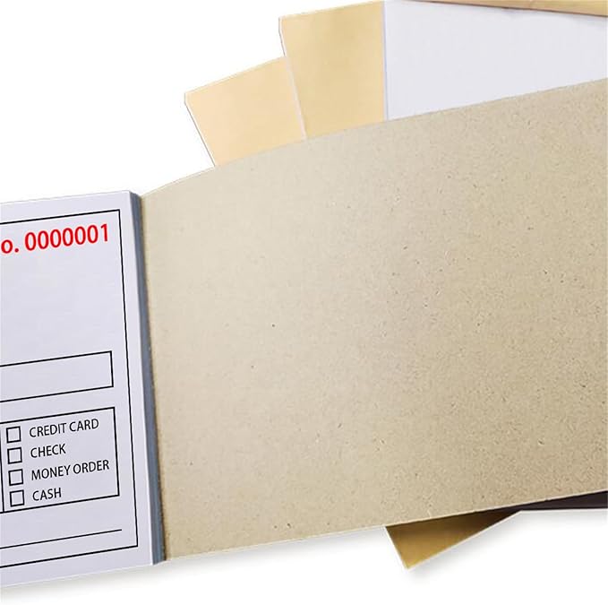 Custom Invoice Book in 3-Part /2-Part Receipt Book with Carbon Copies Personalized Carbonless Service Invoice Form Books Sales Order Book with Company Name Logo Address,H3-Receipt Book