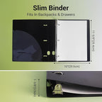 MUKAWA 1 Inch 3 Ring Binder, D-Ring Binder Holds 250 Sheets, PP Cover with Writable Spine Label, Lay-Flat Design, Letter Size 8.5x11, Lightweight for School, Office & Home Organization, 1 Pack, Black