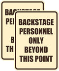 Portrait Round Backstage Personnel Only Beyond This Point Door or Wall Sign Easy Installation | Music | Concert | Festivals Sign (Ivory/Dark Brown) - Medium (2 Pack)