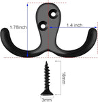 IBosins 28 Pack Heavy Duty Double Prong Coat Hooks Wall Mounted with 56 Screws Retro Double Hooks Utility Hooks for Coat, Scarf, Bag, Towel, Key, Cap, Cup, Hat