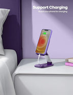 Lamicall Purple Phone Holder for Desk - Dark Purple Cellphone Stand Desk Accessories Desktop Office Must Have for iPhone 17 16 15 14 13 Pro Max Mini, 12 11 XR X 8 7 6 Plus SE, 4-8'' Smartphone