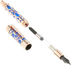 Conklin Endura Deco Crest Fountain Pen in Blue, Stub Nib, Premium Writing Instrument