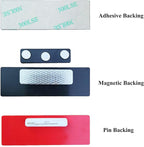 Custom Engraved Name Tag Badges for Business, Personalized Identification with Pin, Magnetic, Adhesive, or Blank Backing, 1"x3", Blue/White Text