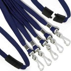 Ollain 25 Pack Breakaway Lanyard with J-Hook Bulk Flat Lanyards for Name tag ID Badges (Midnight Blue, Breakaway 25 Pack)