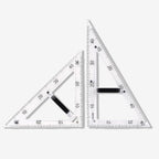 Magnetic Geometry Tool, Protractor, Triangle Rulers Easy Attachment Blackboard Measurement Kit, Teacher Board Protractor Multi-Purpose Kit Large (Transparent-2pc)