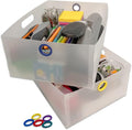 Ultimate Office TierDrop Storage Drawers Measure 9w x 12d x 4 3/4 Inches High for Desk Accessories and Supplies, Set of 2, Includes Color-Coded Finger Rings for Fast and Easy Access to Contents