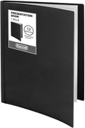 Dunwell Presentation Binder 12-Pocket, Displays 24 Pages, 8.5x11 Portfolio Binder with Plastic Sleeves, Storage and Organizer for Documents, Certificates, Projects, Photos (Black)