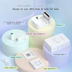Gloryang JD-23 Sticker Printer, Mini Portable Thermal Printer Print Pod, Inkless Bluetooth Label Maker with Smart App for Phone & Tablet for Office & Home Use, 2 Rolls Sticker Paper, White