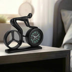 CIGERA Racing Bicycle Desk Alarm Clock Battery Operated, Glow-in-The-Dark Dial, Silent Non-Ticking | Unique Cycling Gift for Cyclists, Students, Teachers | Office, Desk, Shelf Decor