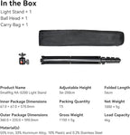 SMALLRIG RA-S200 Light Stand for Photography, 78.7" / 6.6ft / 200cm, Black, Aluminum Alloy, Supports up to 4kg, Compatible with Reflectors, Softboxes, Studio Lights, Umbrellas, Ring Light