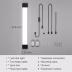 Modlicht Plug in Light Fixture 2FT Linkable 5000K Under Cabinet Lighting, LED Tube Light Fixture with Plug, Triproof Ceiling Wall Light for Closet Workbench Kitchen Basement Garage