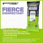 Crocodile Cloth Fierce Disinfectant Wipes - 480 Count (48 Packs of 10 Count) 15" x 10" Multi-Surface Disinfecting Cleaning Cloths For Kitchens, Bathrooms, Offices & Schools