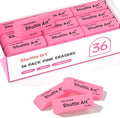 Shuttle Art Pink Erasers, 36 Pack Erasers Bulk, Latex-Free, No Smudge, Soft Eraser for Kids, Teachers, Homeschools, Art Classes and Back to School Supplies
