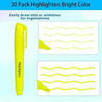 MGKO 30 Pack Bright Yellow Highlighters - No Bleed Formula,Soft Chisel Tip Markers Ideal for Office & School Use