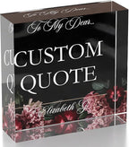 Personalized Gifts, Custom Quote Block Letter Board,Crystal-Clear Acrylic with Gift Box,17 Styles, Holiday and Christmas Gift for Mom, Dad, Girlfriend, Him or Her, Husband, Wife (4"x4, Floweret)