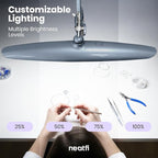 Neatfi XL 2,200 Lumens LED Desk Lamp with Clamp, 24 Watt Bright Architect Task Lamp, 20 Inches Dimmable Computer Light, Adjustable Desk Light for Home, Office, Crafts, Nails & Hobbies (Non-CCT, Gray)