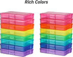 Party Club of America PCA Photo Storage Box 4" x 6" Cases With Handle - 16 Inner Keeper, Large Organizer, Plastic Craft Case for Stickers, Stamps, Jigsaw, Vegetable Seeds