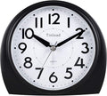 Tinload 5.5" Large Analog Alarm Clock Silent Non Ticking, Gentle Wake, Beep Sounds, Increasing Volume, Battery Operated Snooze and Manual Light, Easy Set, Black (Best for Elder)