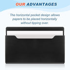 Feifeiya Magnetic Pocket File Holder Large File Folder Organizer Paper Mail Letters Holder Wall Hanging Office Supplies for Refrigerator Whiteboard Cabinets(13.8 x 8.3 Inch,Horizontal,Black)
