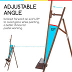 MEEDEN Large Painters Easel Adjustable Solid Beech Wood Artist Easel, Studio Easel for Adults with Brush Holder, Holds Canvas up to 48" - Walnut