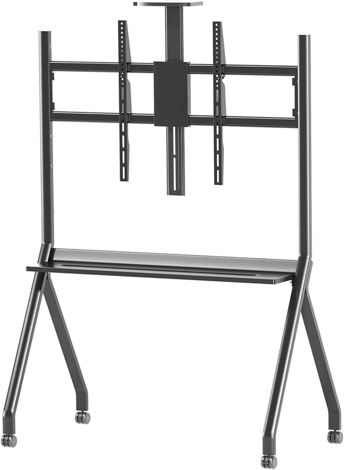 Glidesync Smart Board Stand for 55"- 86'' Interactive Whiteboard, Mobile Stand for Smart Whiteboard, Lockable Wheels Black