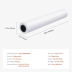 VEVOR 24 in x 150 ft Plotter Paper, 6 Rolls, 20 LB Bond, Architectural D/E, 2496 Sheets, White, Uncoated, Biodegradable, 94% Opacity, Ideal for CAD, Engineering, GIS Maps & Architectural Designs