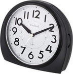 Tinload 5.5" Large Analog Alarm Clock Silent Non Ticking, Gentle Wake, Beep Sounds, Increasing Volume, Battery Operated Snooze and Manual Light, Easy Set, Black (Best for Elder)