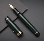 xixixiaozhu Metal Big Fountain Pen Set Medium Nib 0.7mm, Includes Ink Refill Converter, 5 Ink Cartridges & Gift Box (Medium Nib 0.7mm, Green)