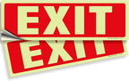 iSYFIX Exit Glow in the Dark Sign Stickers – 2 Pack 12x4 Inch – Photoluminescent Vinyl, Laminated for UV, Weather & Fade Resistance, Indoor & Outdoor for Business, School, Office, Warehouse